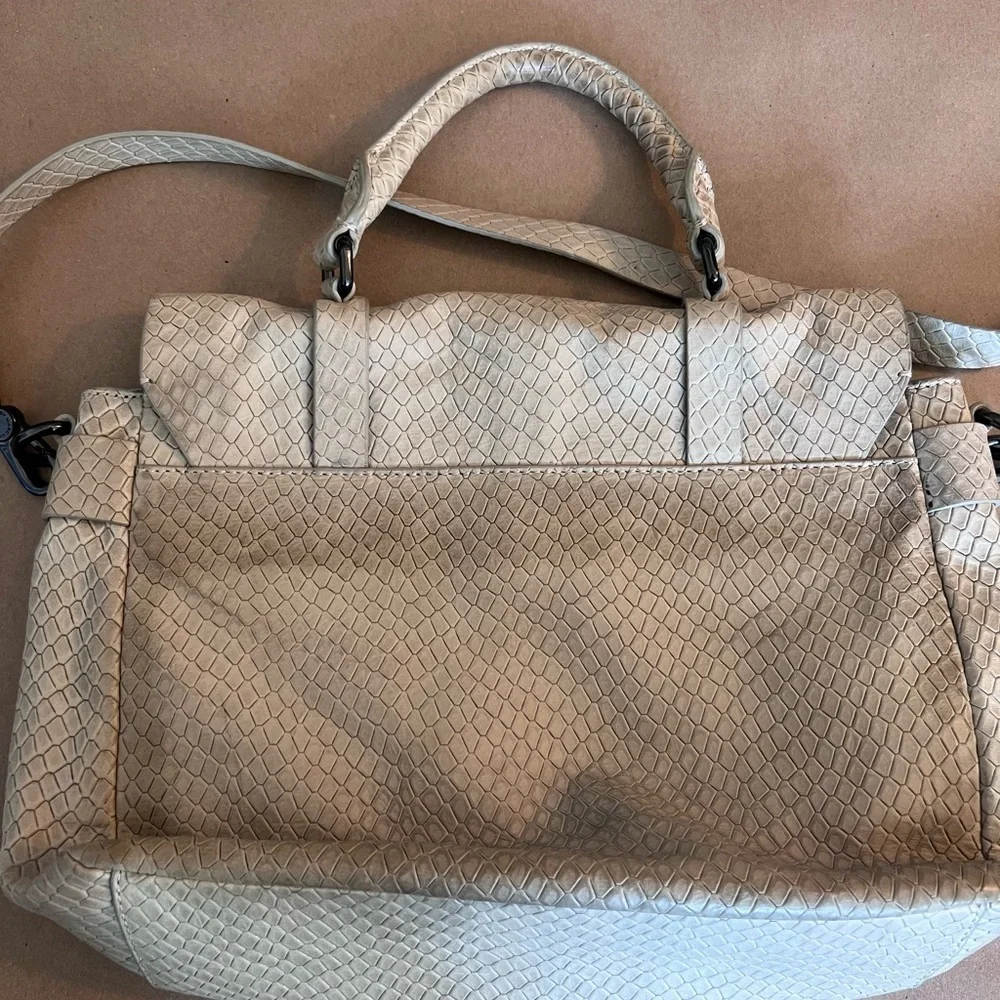 MARC JACOBS Snake Stamped Werdie Top Handle Messenger Satchel Cow Leather Strap